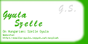 gyula szelle business card